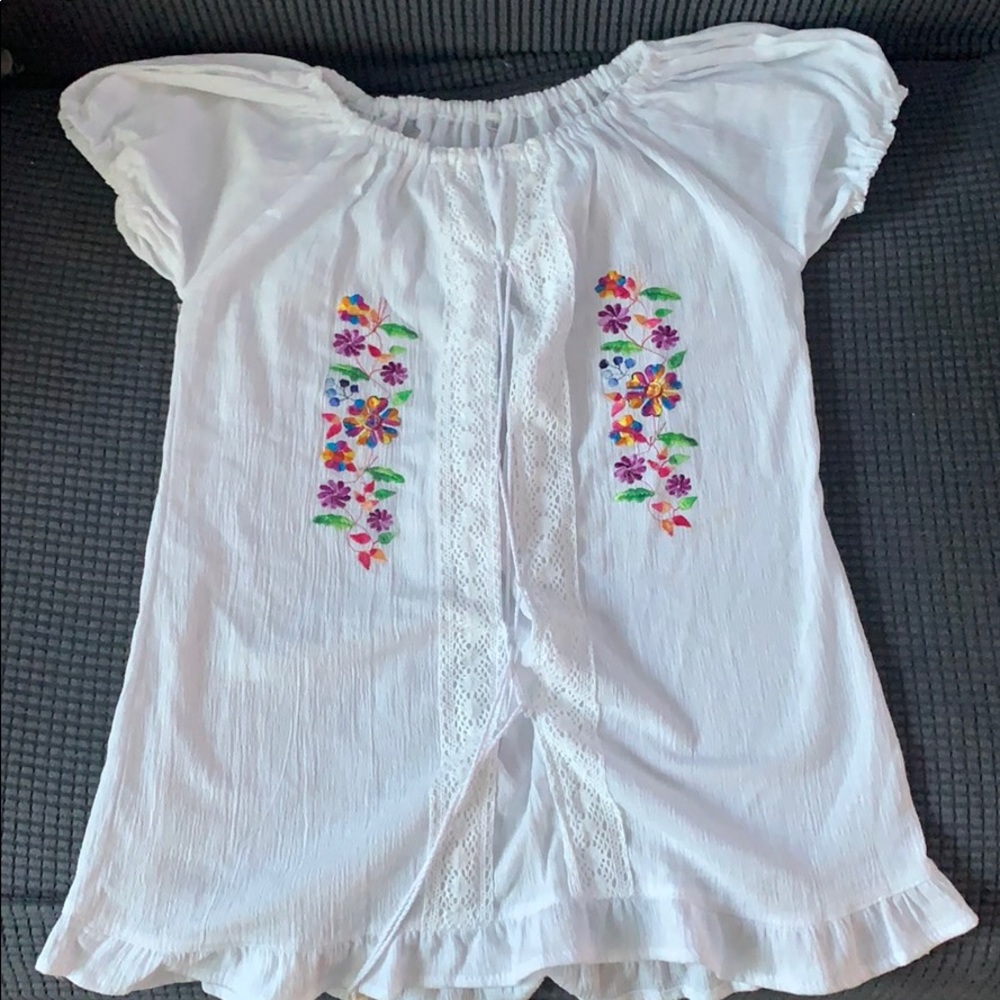 White embroidered blouse